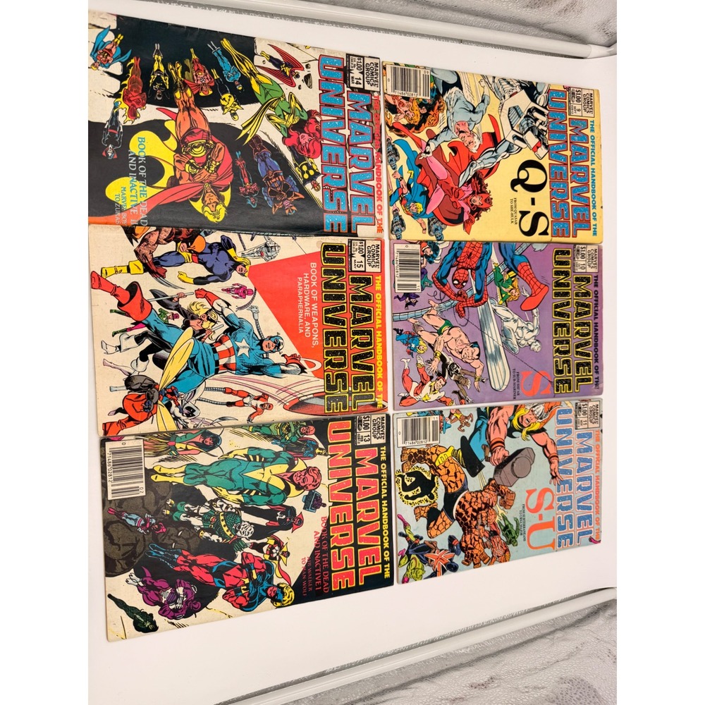 Official Handbook of the Marvel Universe Comic Lot Deluxe Edition Issues 9-15